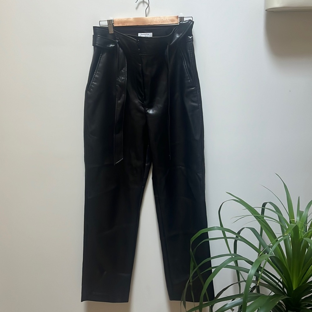 💫SALE Aritzia Babaton Vegan Leather Tie-Front Belted Pants - Picture 5 of 11